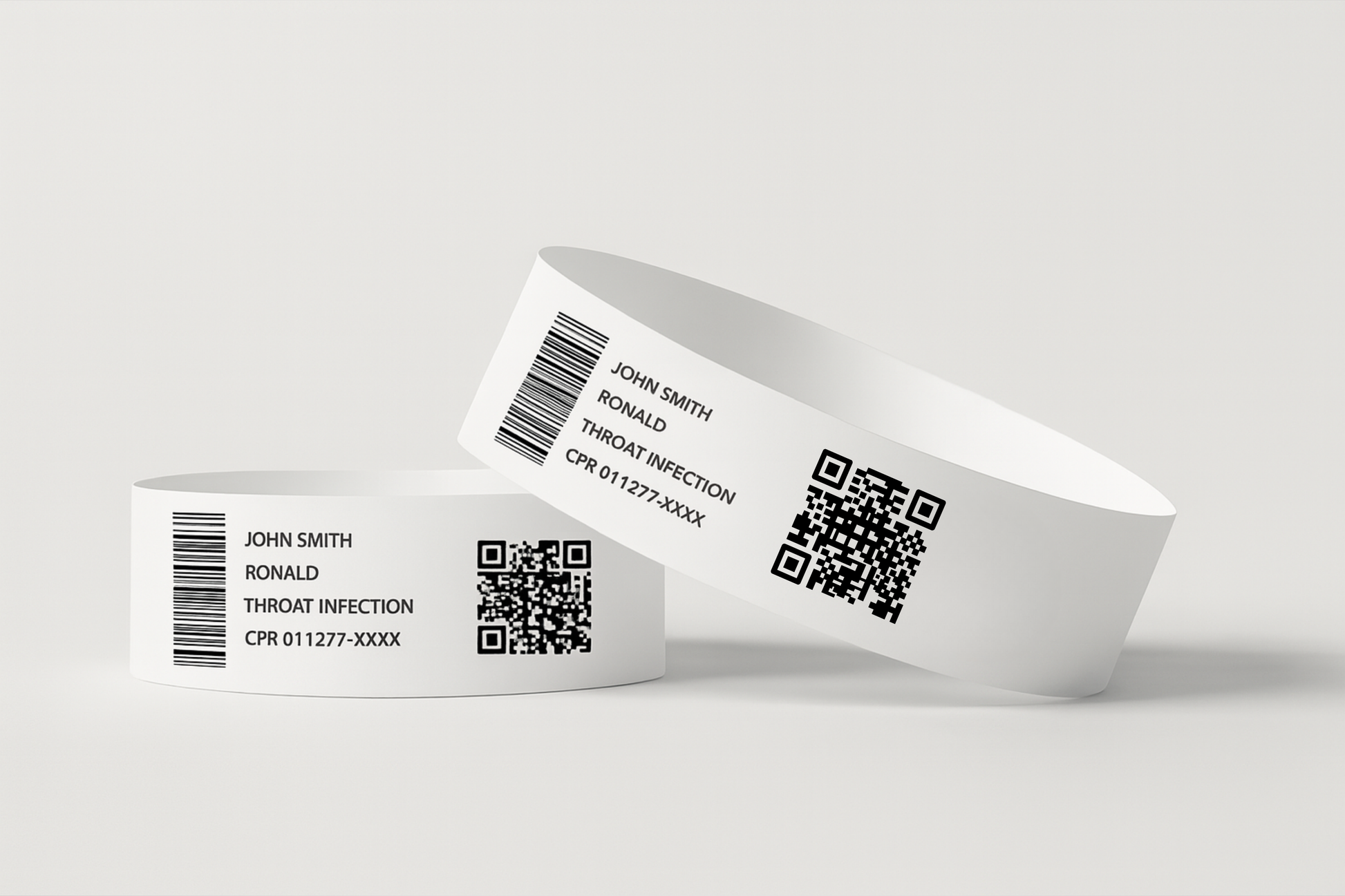 A photo of customized thermal wristbands for hospitals