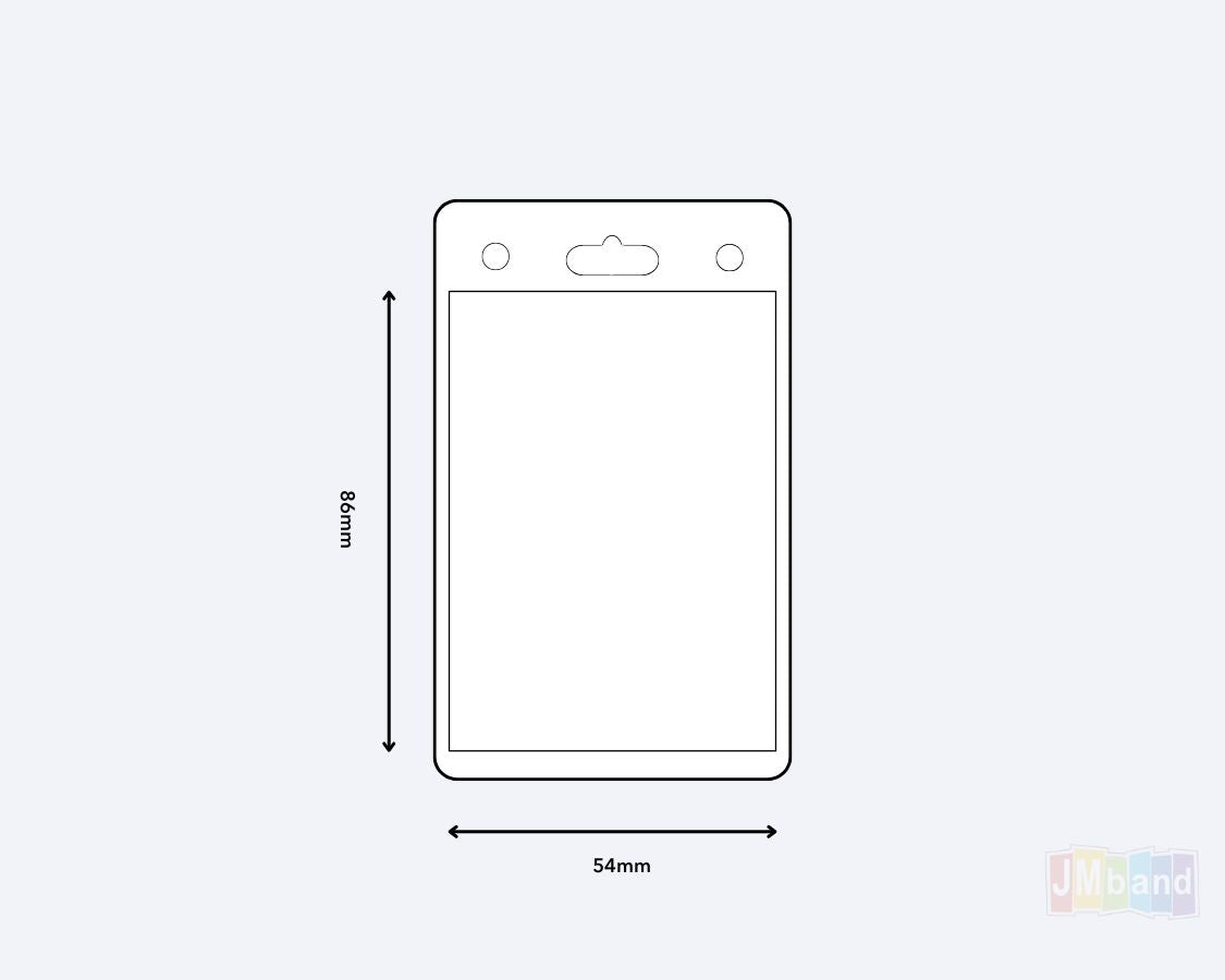 A photo of Lanyard Pouches for Business Cards in Stock from JM Band®. Purchase Accessories in 54 X 86 vertical here.