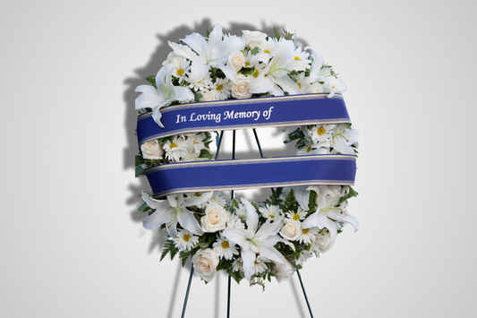 A photo of Bouquet Ribbon with Print - Inquire from JM Band®. Purchase ribbon in high quality here.