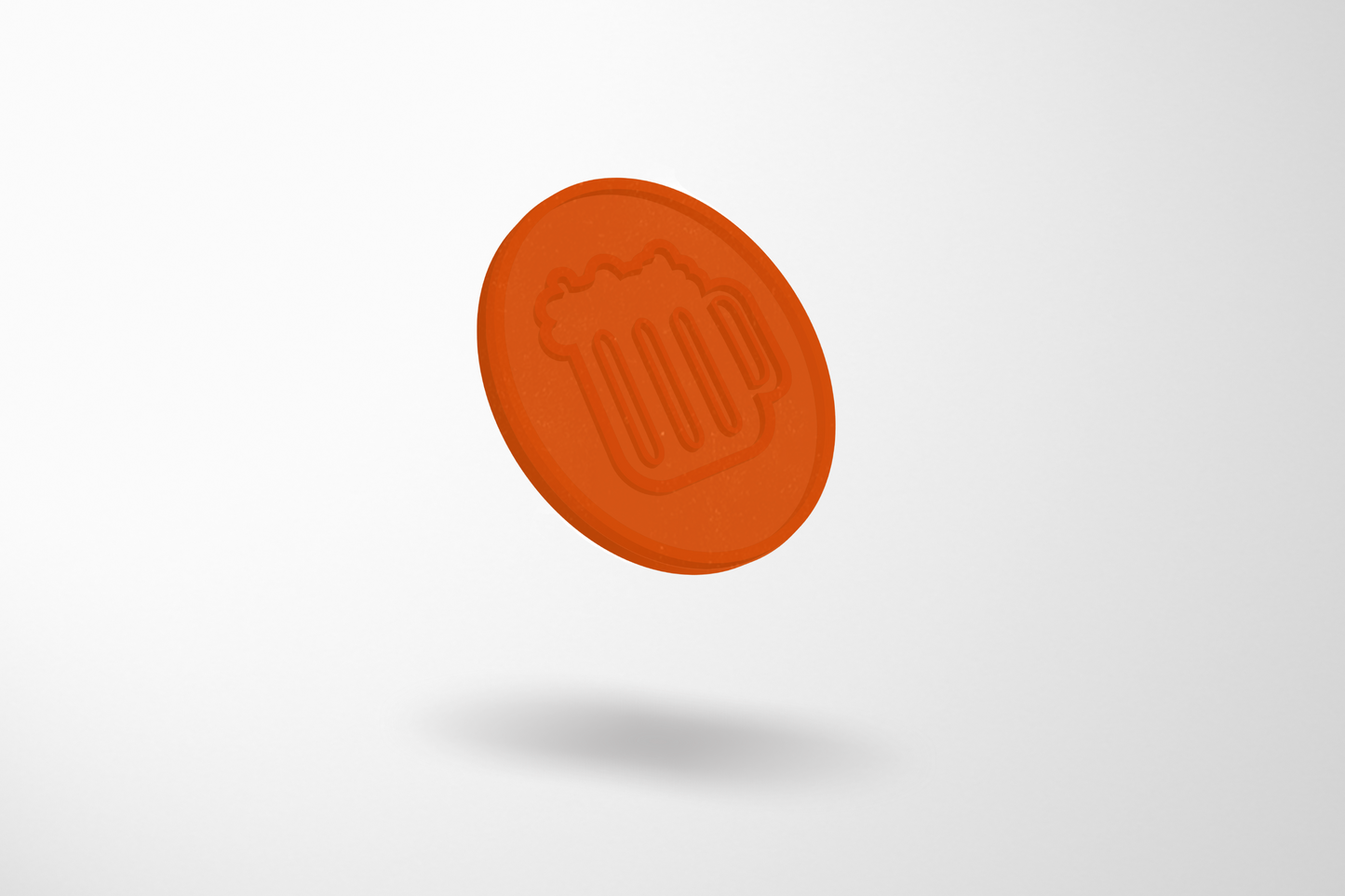 A photo of Embossed Plastic Tokens in Stock from JM Band®. Purchase Tokens in Orange Beer here.