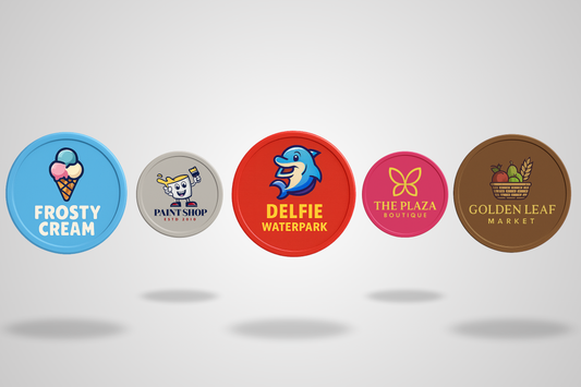 A photo of Printed Plastic Tokens from JM Band®. Purchase Tokens in 29 mm here.