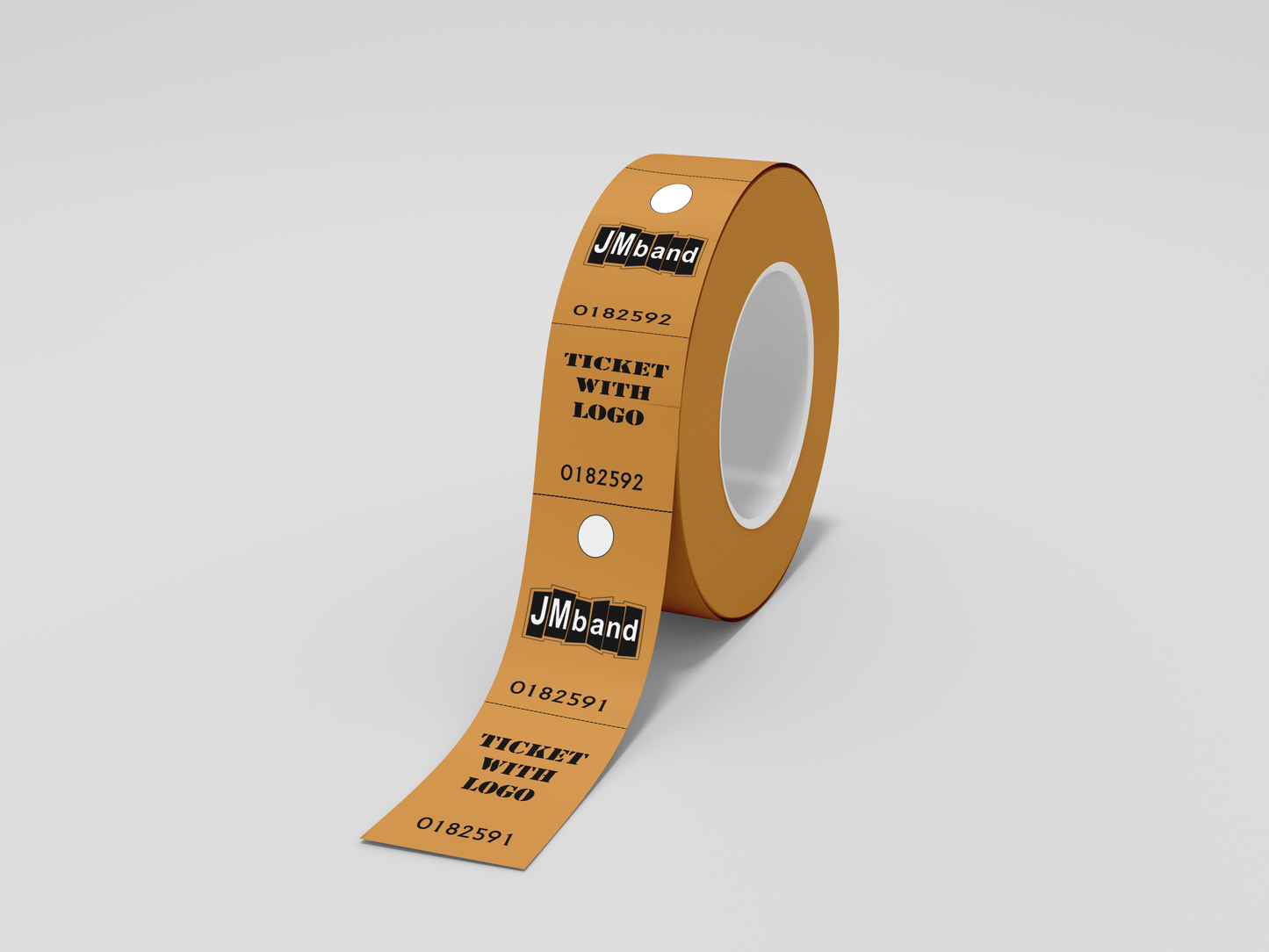 2-Part Cloakroom Tickets with Print Ticket JM Band EU 100 Orange
