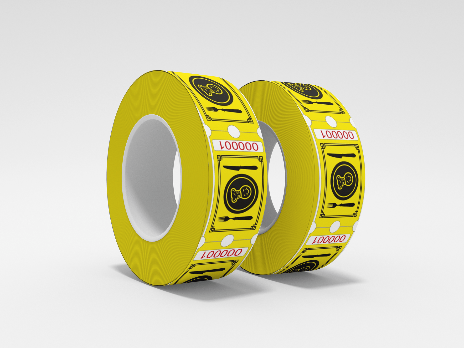 Food Tickets Roll 1000 X 1 Tickets JM Band® 1 Food Roll - Yellow