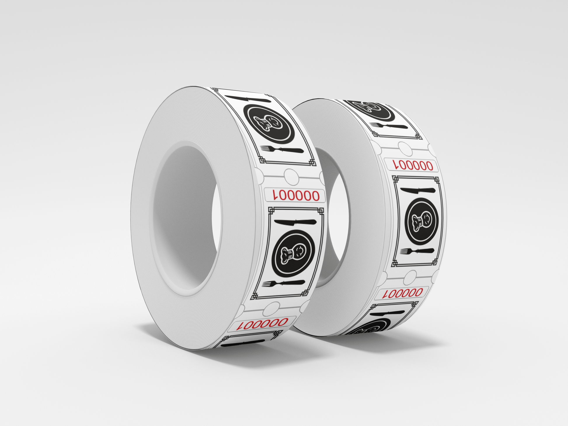 Food Tickets Roll 1000 X 1 Tickets JM Band® 1 Food Roll - White