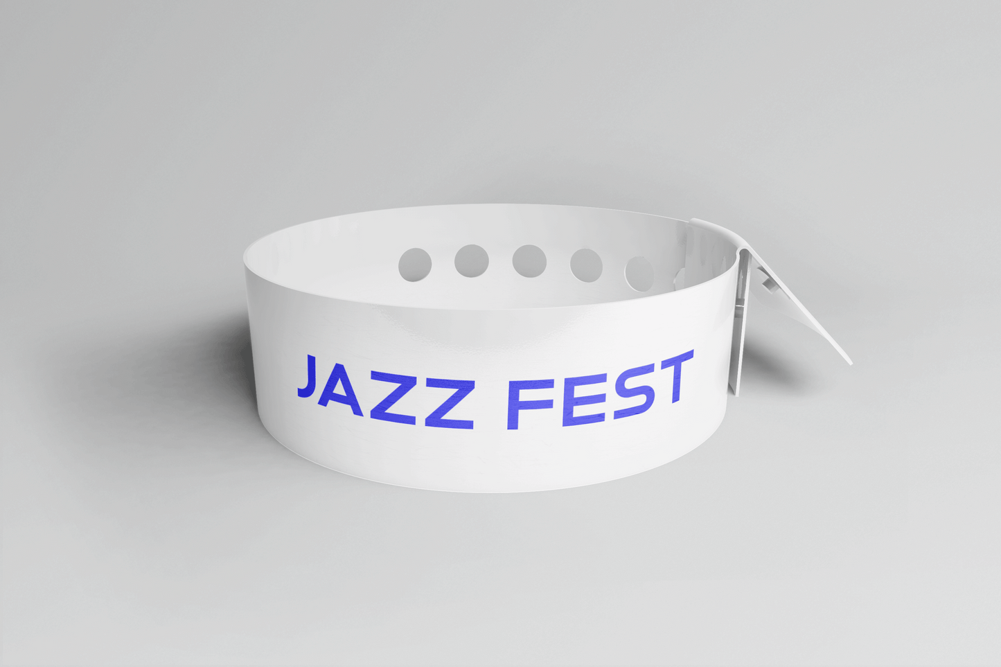 Printed Vinyl Wristbands - L Shape Vinyl Wristbands JM Band EU 1 White