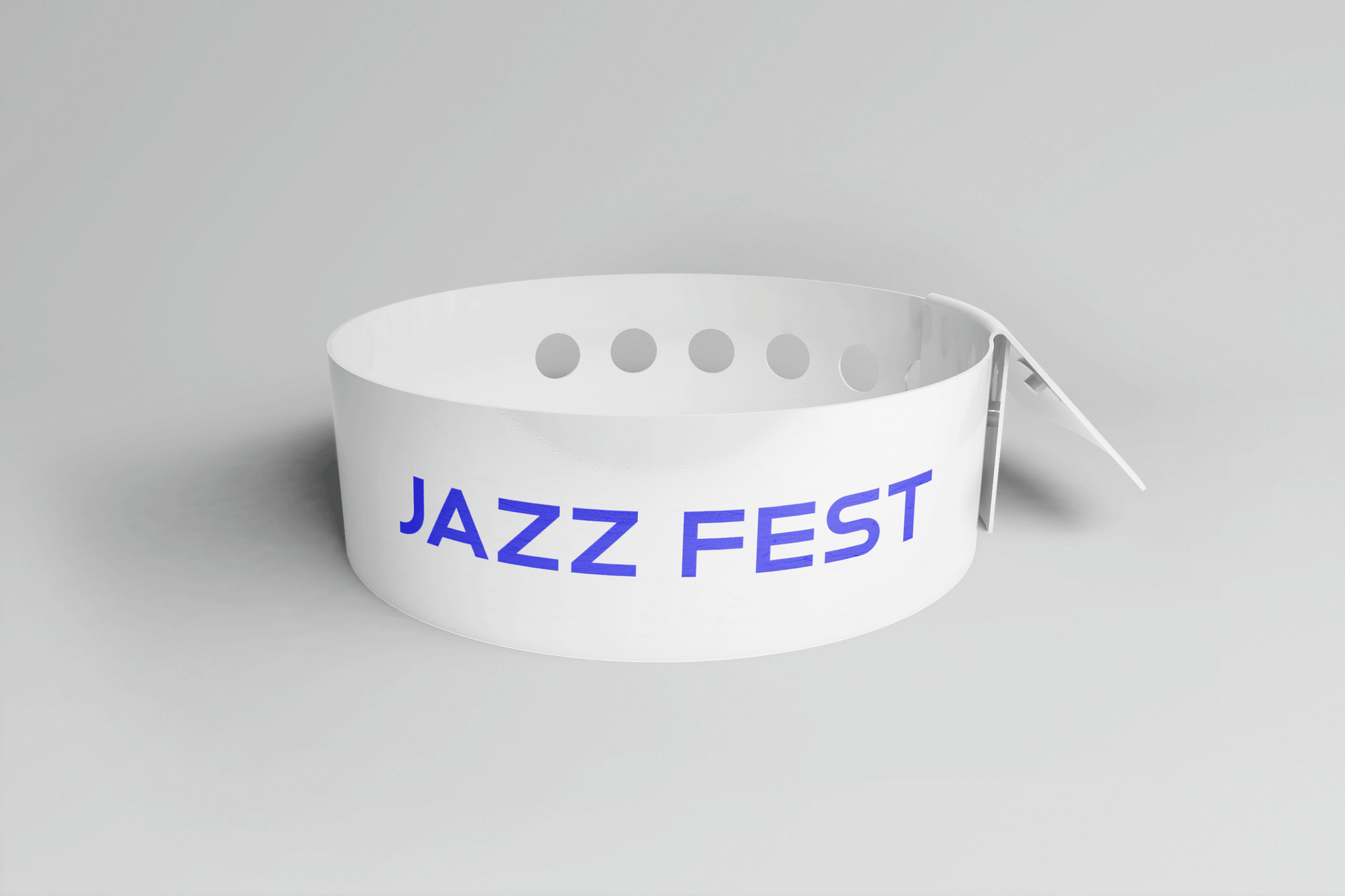 Printed Vinyl Wristbands - L Shape Vinyl Wristbands JM Band® 1 White