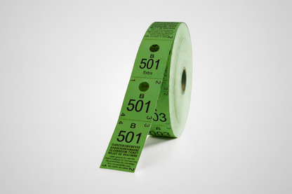 Cloakroom tickets 3-parts in green color 500 pieces from JM Band®