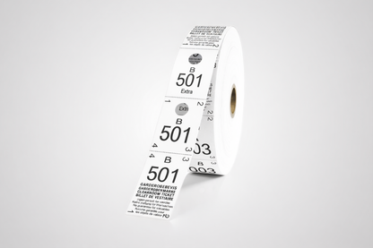 Cloakroom tickets 3-parts in white - 500 pieces.