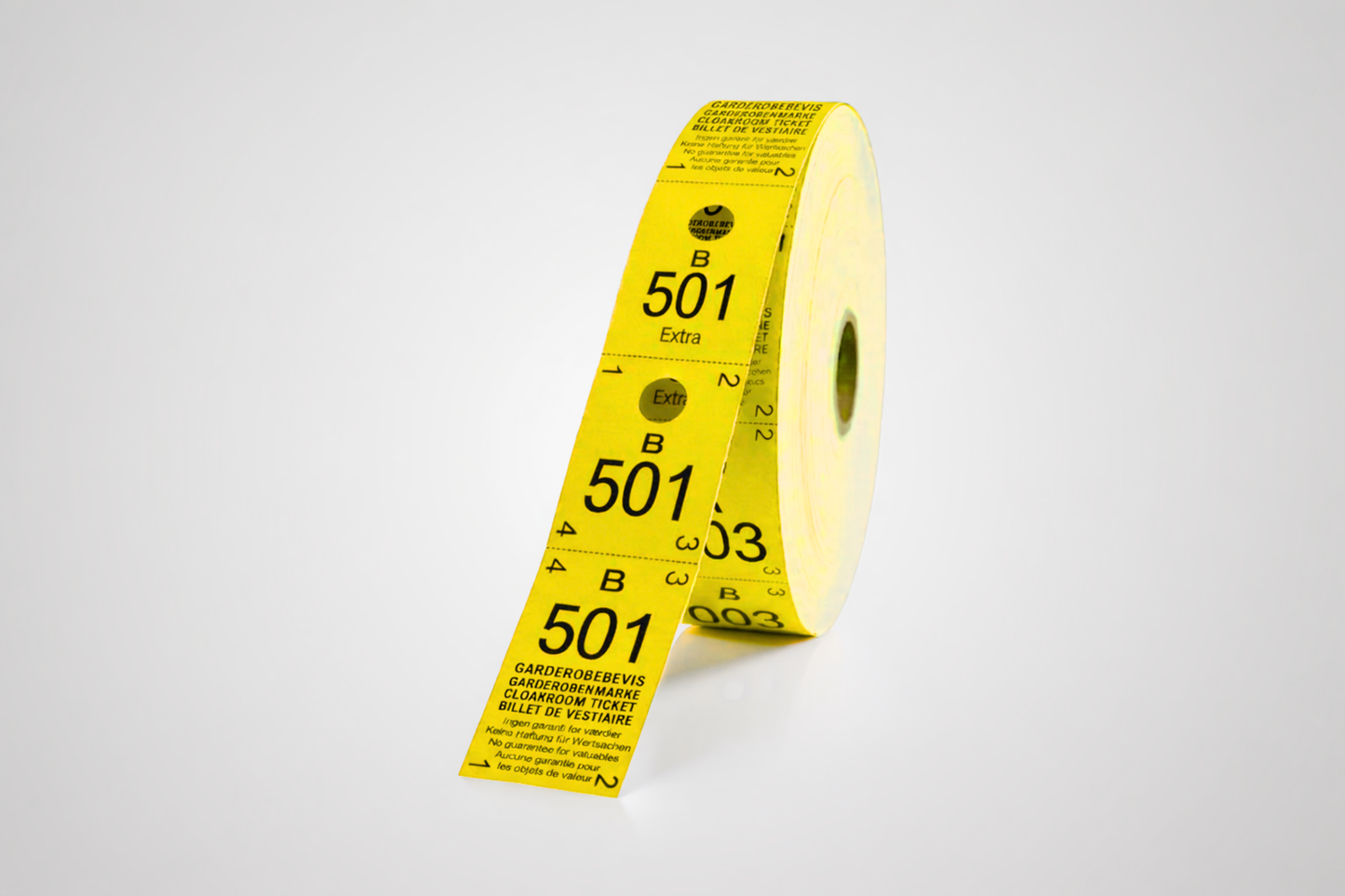 Cloakroom tickets 3-parts in yellow color - 500 pieces. | JM Band®