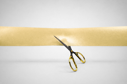 Gold coloured inauguration ribbons without print from JM Band®.
