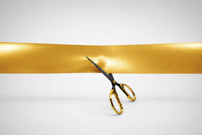 Coloured inauguration ribbons without print in gold metallic from JM Band®.