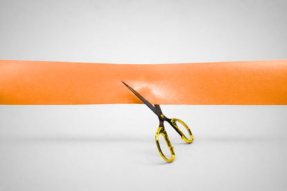 Orange colored inauguration ribbons without print from JM Band®.