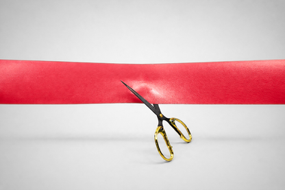 Red coloured inauguration ribbons without print from JM Band®.