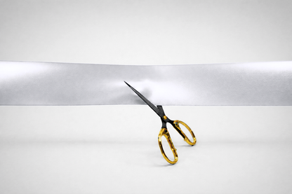 Coloured inauguration ribbons in silver metallic without print from JM Band®.