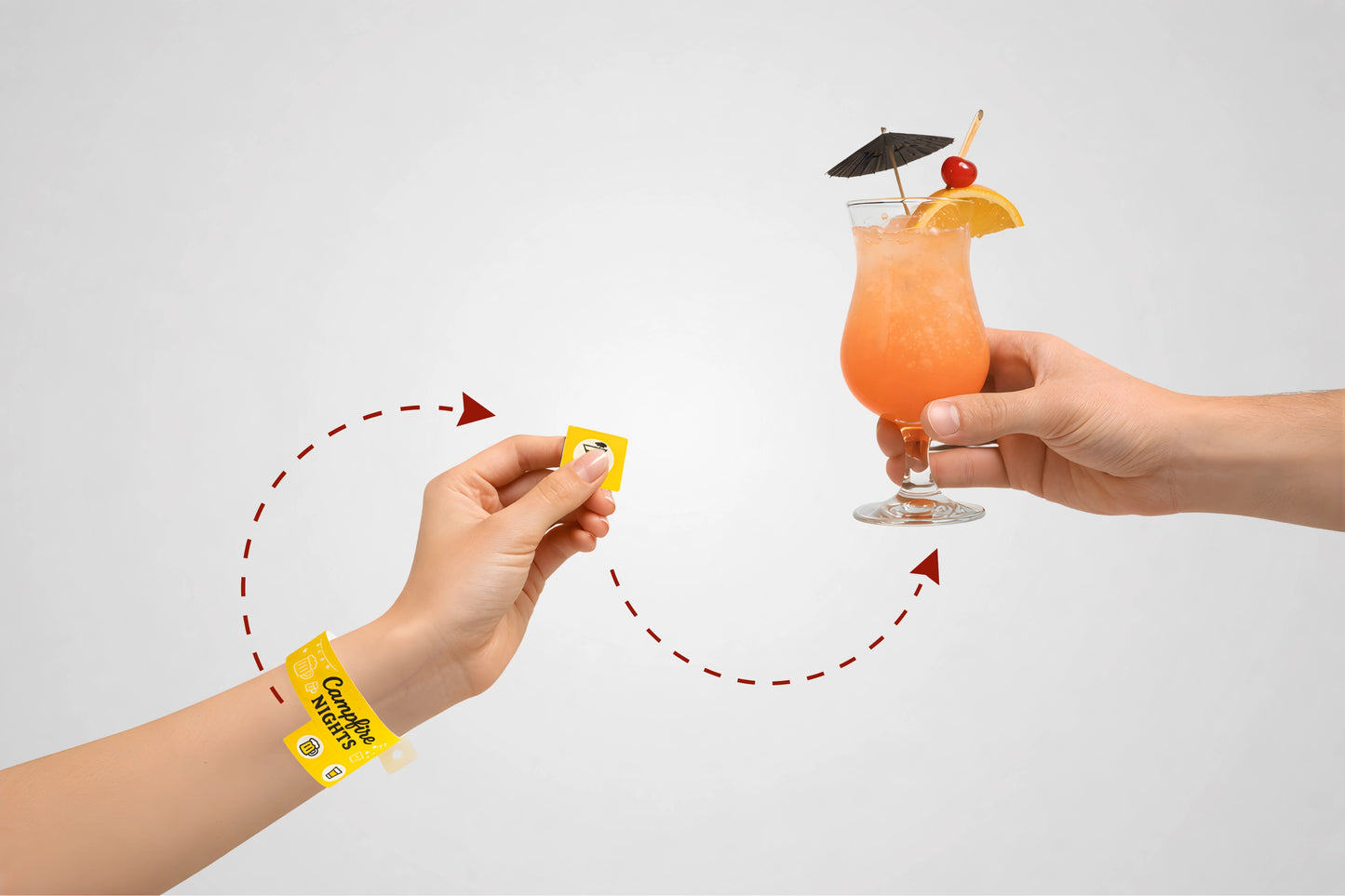 Entrance Wristband with Detachable Ticket