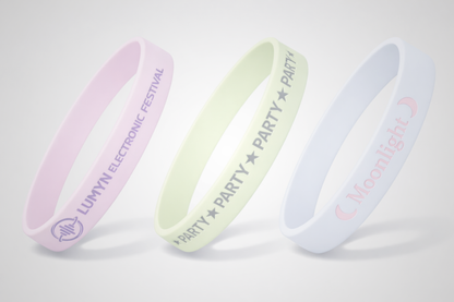 Glow in the dark silicone wristbands with print from JM Band®