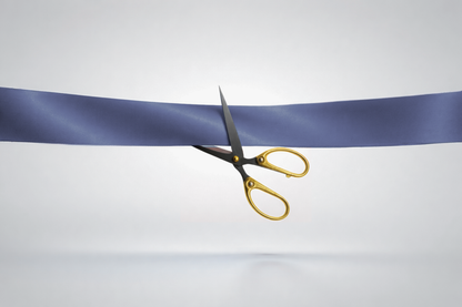 Blue eco-satin inauguration ribbon without print from JM Band®.