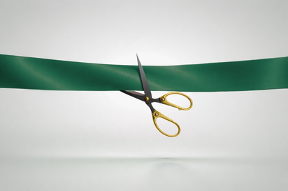 Dark green ECO satin inauguration ribbon without print from JM Band®.