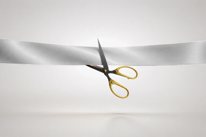 Gray ECO satin inauguration ribbon without print from JM Band®.