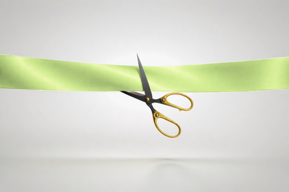 Lime green ECO satin inauguration ribbon without print from JM Band®.