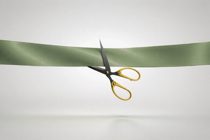 Inauguration ribbon in moss green ECO satin without print from JM Band®.