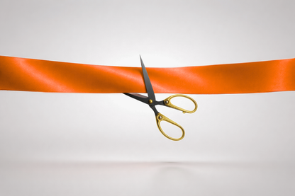 Orange ECO satin inauguration ribbon without print from JM Band®.