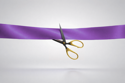 Purple ECO satin inauguration ribbon without print from JM Band®.