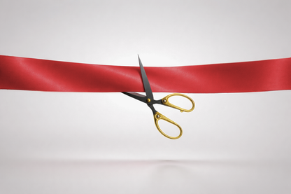 Red ECO Satin inauguration ribbon without print from JM Band®.