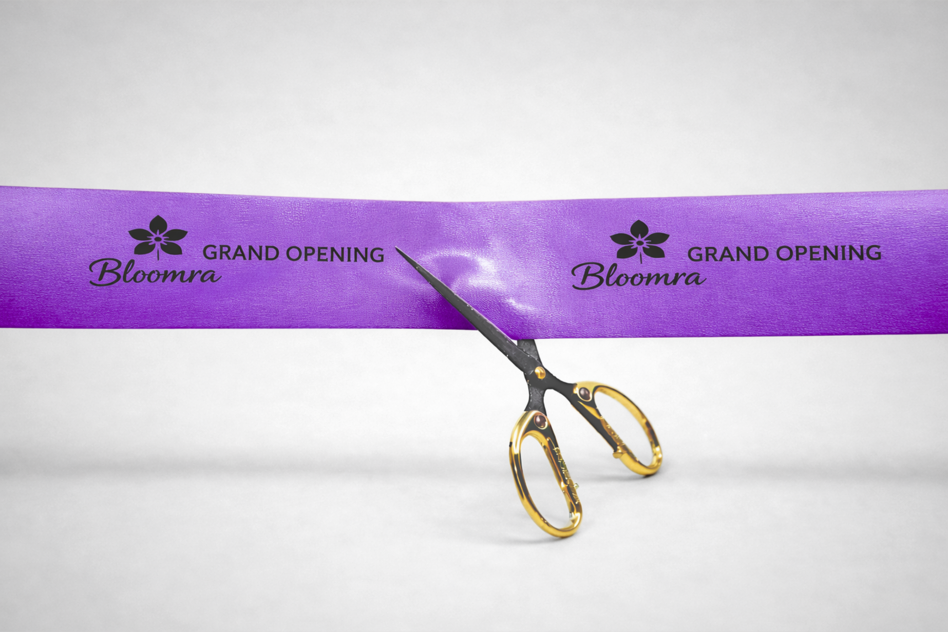 Purple inauguration ribbon with print from JM Band®.