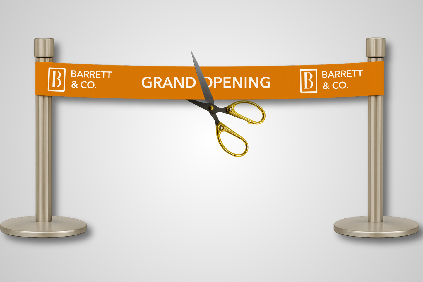 A photo of Inauguration Ribbon with Print from JM Band®. Purchase ribbon in Orange here.
