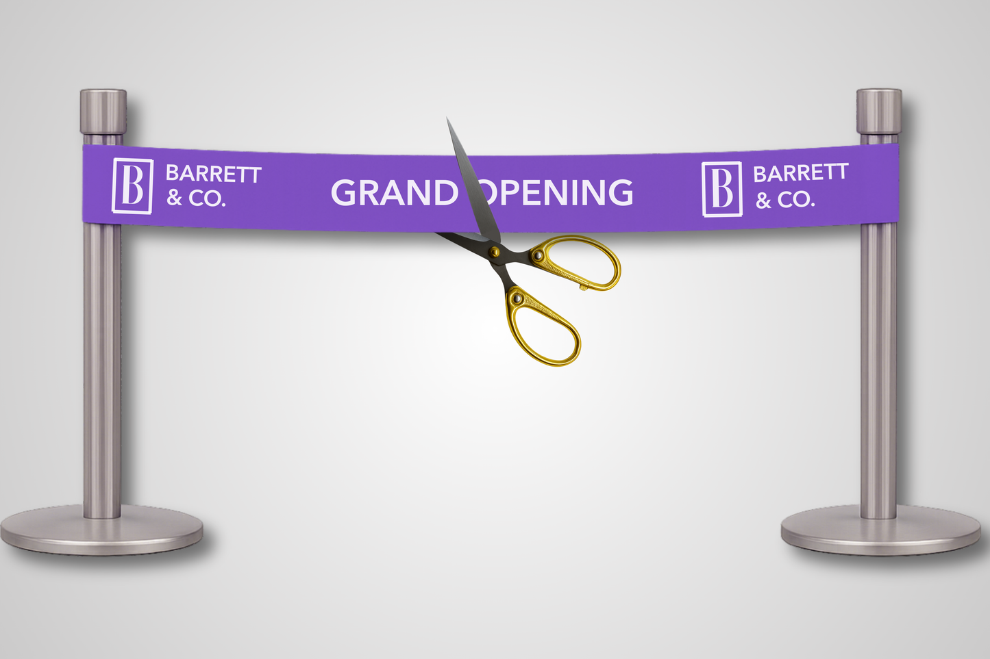 A photo of Inauguration Ribbon with Print from JM Band®. Purchase ribbon in Purple here.