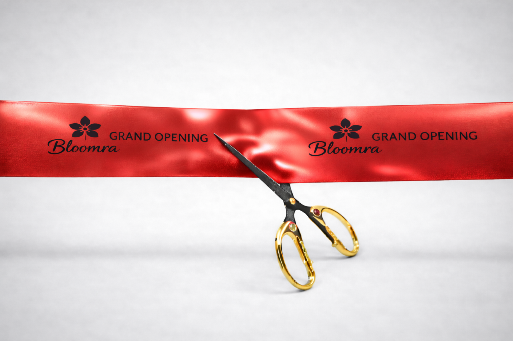 Custom printed metallic red inauguration ribbon from JM Band®.