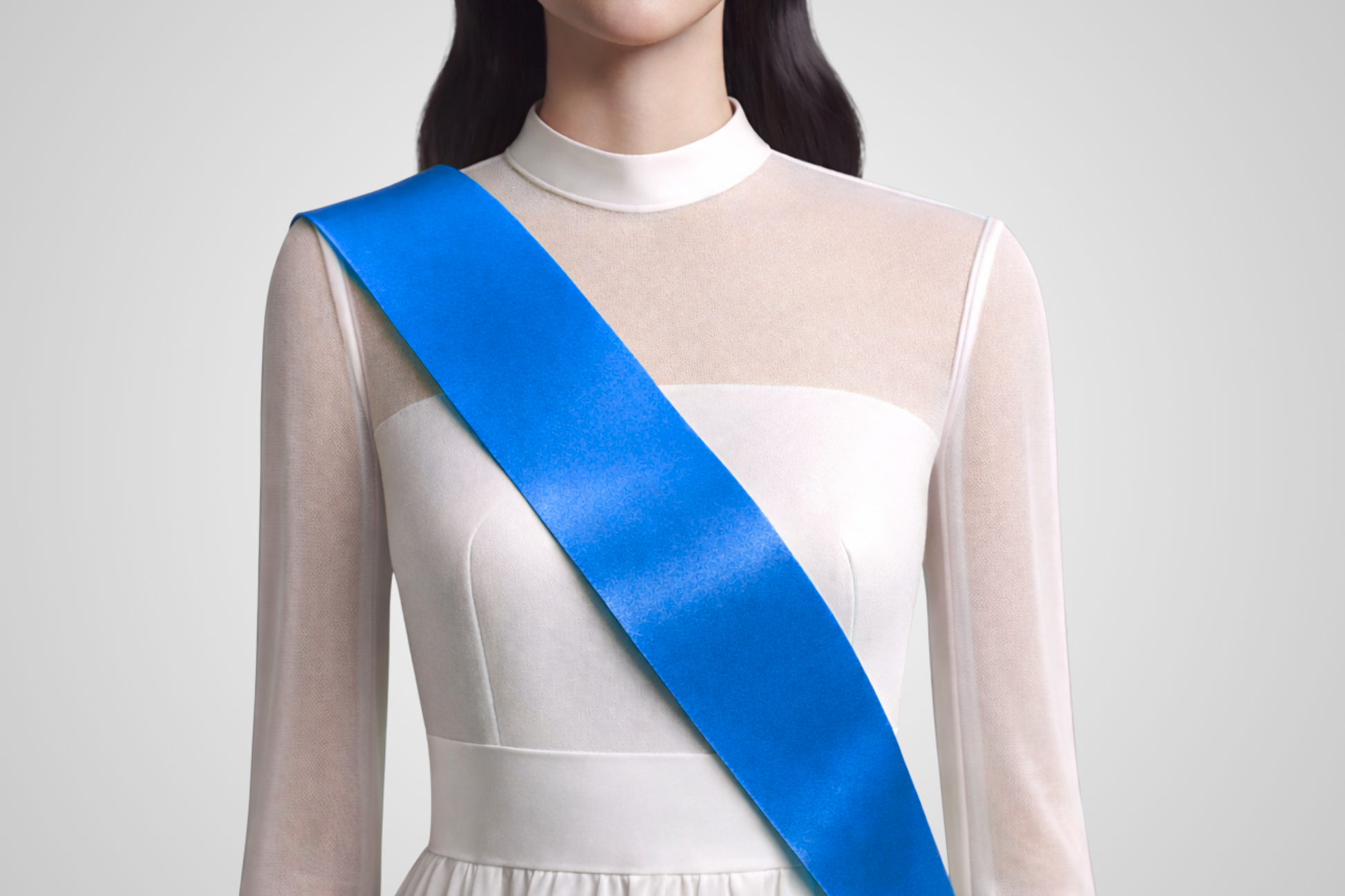 Blue ceremonial ribbon without print from JM Band®.