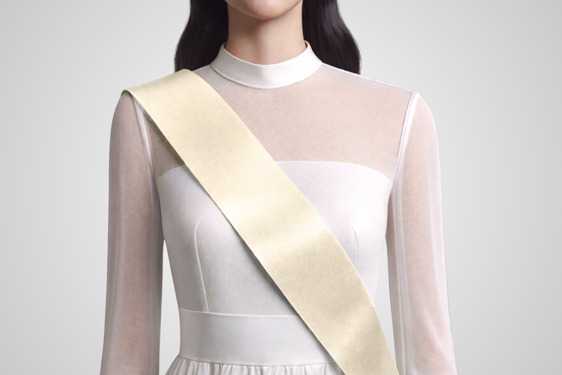 Ivory colored order ribbon without print from JM Band®.