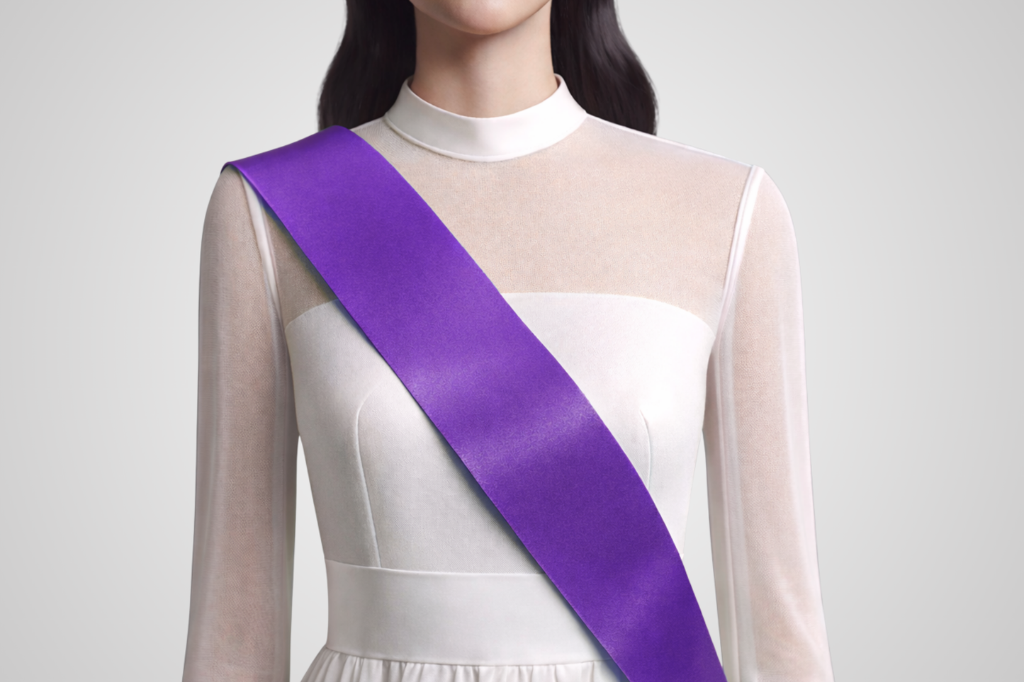 Purple order ribbon without print in purple color from JM Band®.