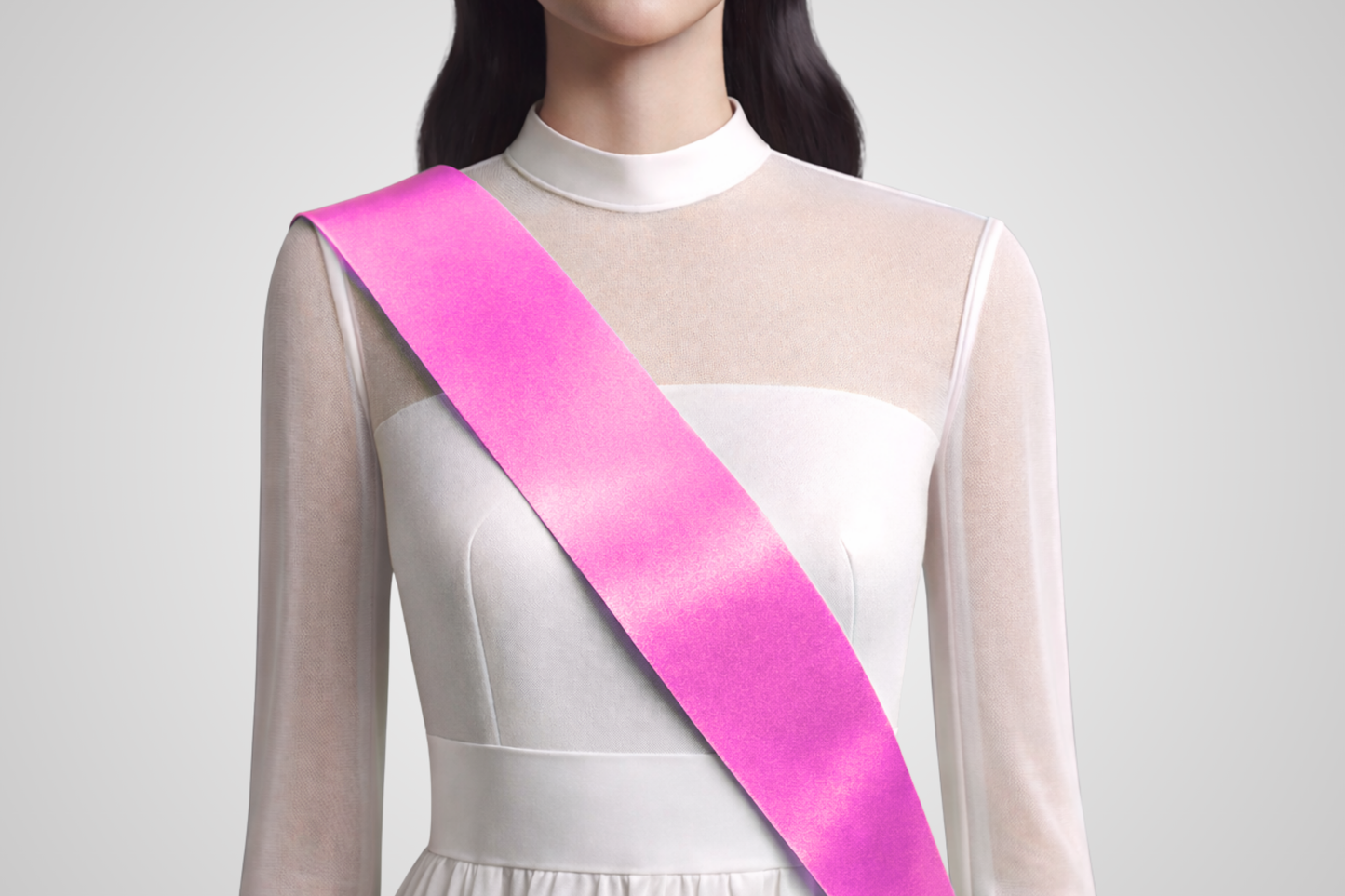 Pink order ribbon sash without print from JM Band®.