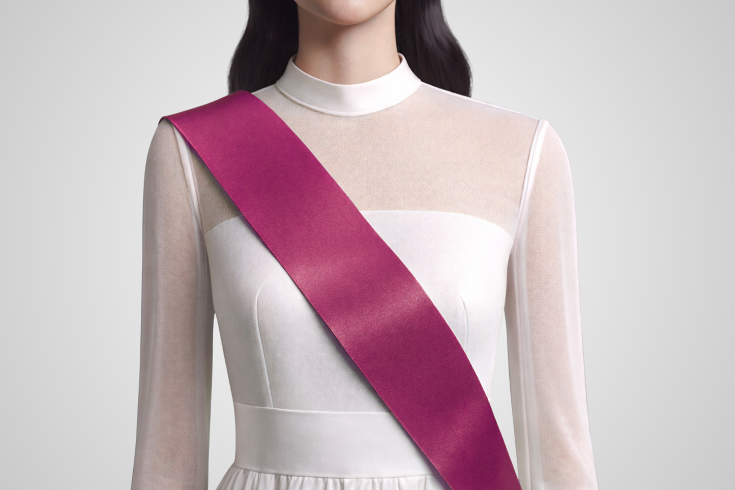 Bordeaux sash ribbon without print from JM Band®.