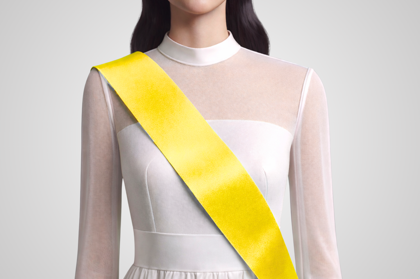 Yellow sash ribbon without print from JM Band®.