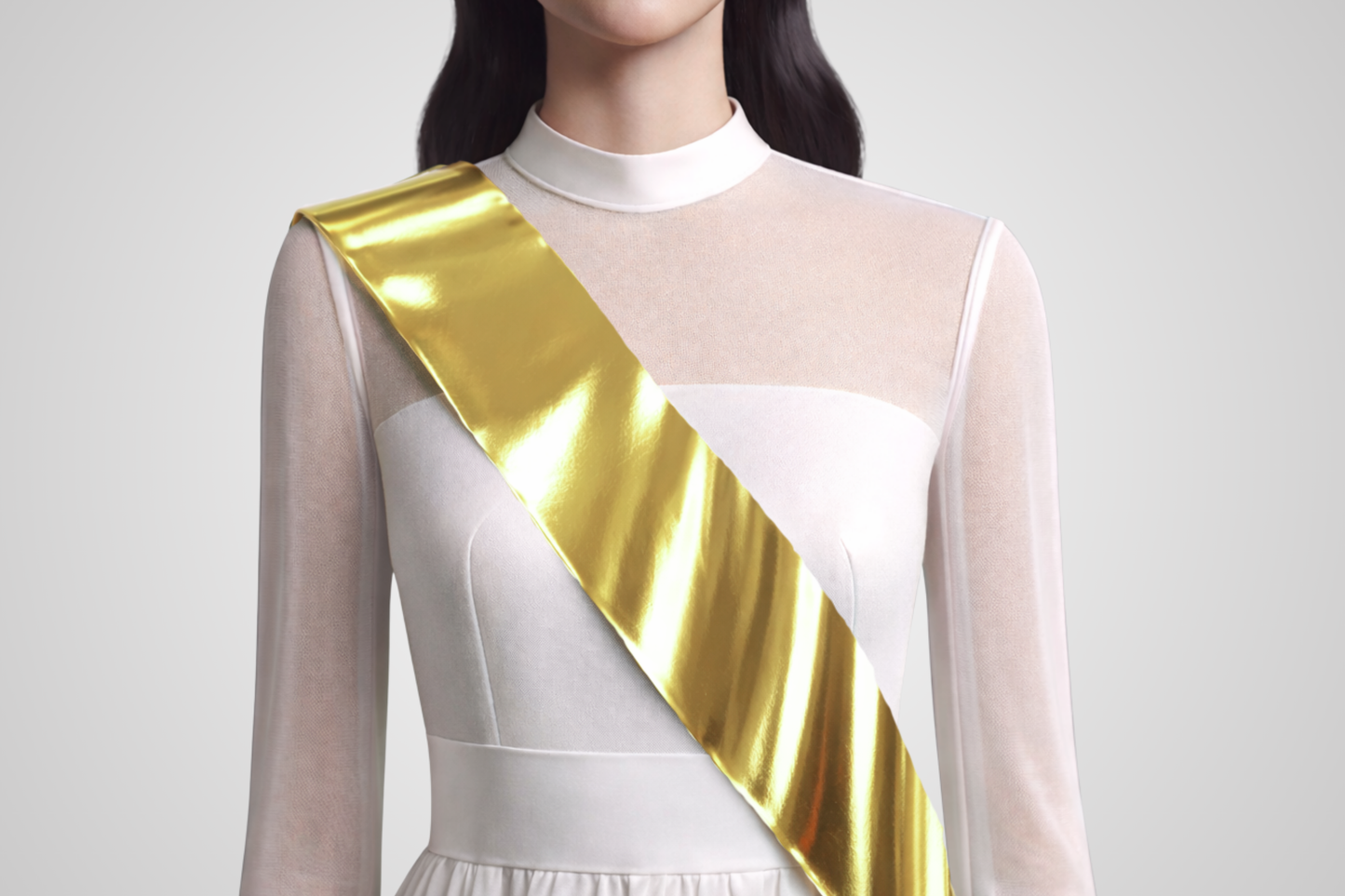 Metallic gold sash without print from JM Band®.