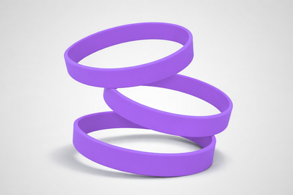 Purple Plain Silicone Wristbands. Buy Silicone Wristbands without print from JM Band®