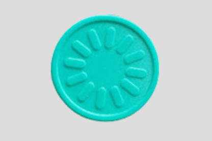 Embossed Plastic Tokens in Stock Tokens JM Band EU 1 Turquoise Flower 