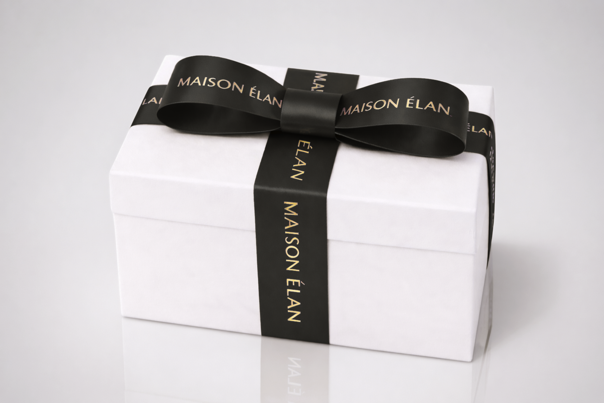 Wide gift ribbon with black print from JM Band®.