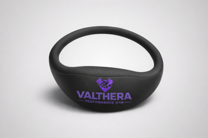 A black NFC wristband from JM Band® with printed logo