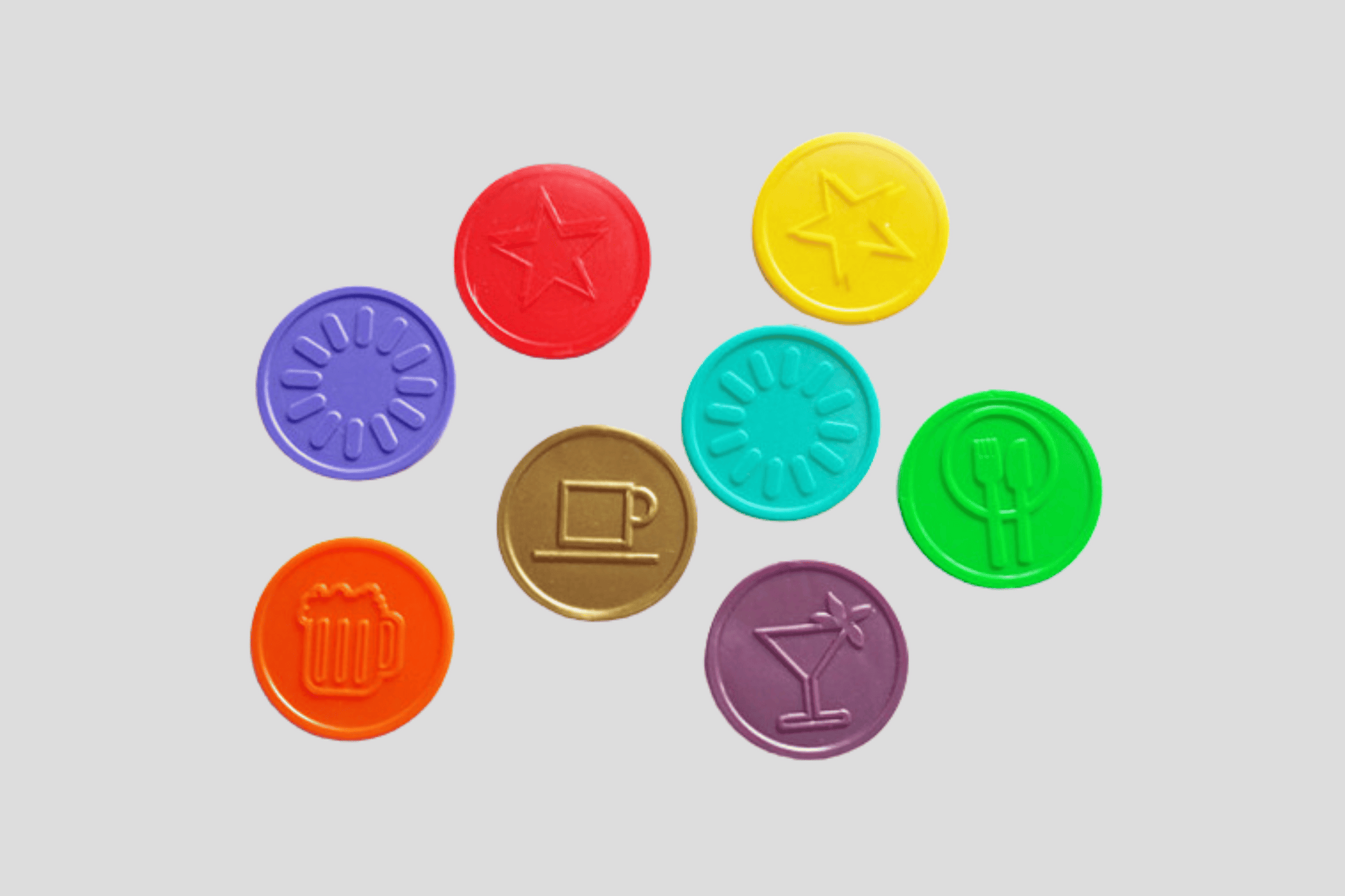 Embossed Plastic Tokens in Stock Tokens JM Band EU   