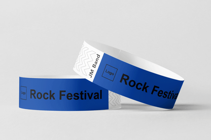 Paper Wristband - Black Print Paper wristbands JM Band® 10 Dark Blue 