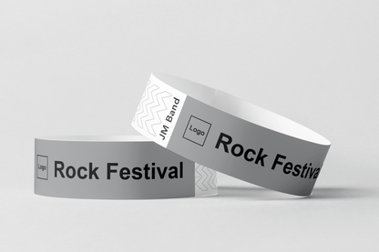 Paper Wristband - Black Print Paper wristbands JM Band® 10 Gray 