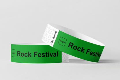Paper Wristband - Black Print Paper wristbands JM Band® 10 Dark Green 