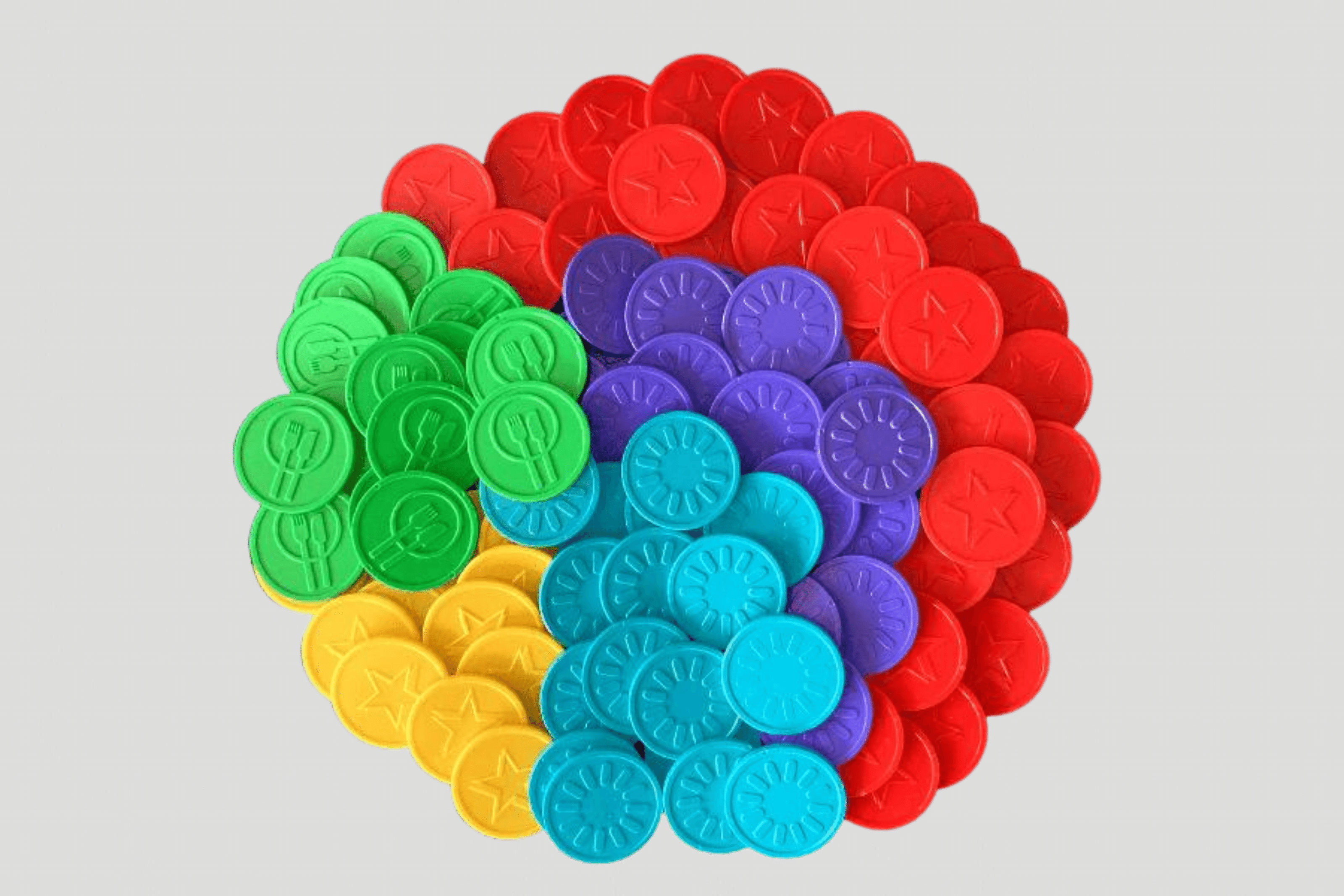 Embossed Plastic Tokens in Stock Tokens JM Band UK